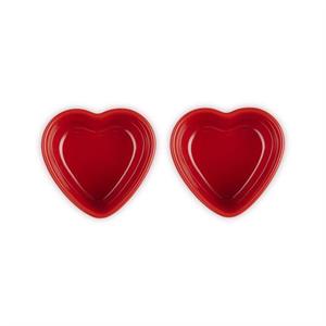 Le Creuset Stoneware Set of Two Cerise Heart Ramekin 300ml
